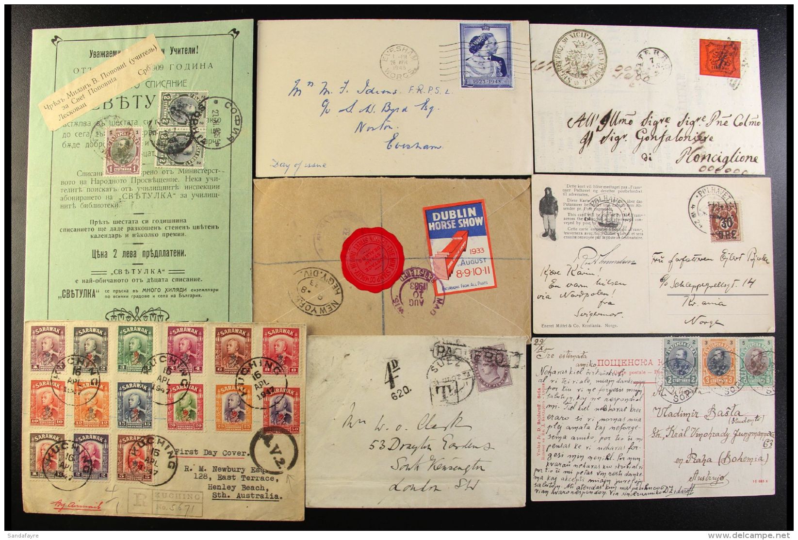 ECLECTIC MIXED LOT OF COVERS Mostly Pre-1950 Worldwide Commercial And Philatelic Covers/ Cards Plus A Few Unused... - Altri & Non Classificati