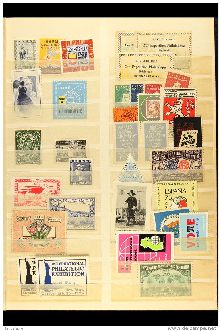 EXHIBITION &amp; FAIR LABELS 1900's-1970's. A Fine Mint Collection Of Various Philatelic Exhibitions, Exhibition,... - Altri & Non Classificati