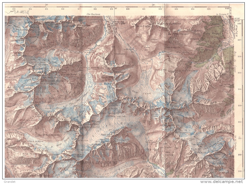 CARTE TOPOGRAPIQUE - SAINT CHRISTOPHE EN OISANS - LE BOURG D´ARUD - VILLARD-LOUBIERE. - Cartes Topographiques