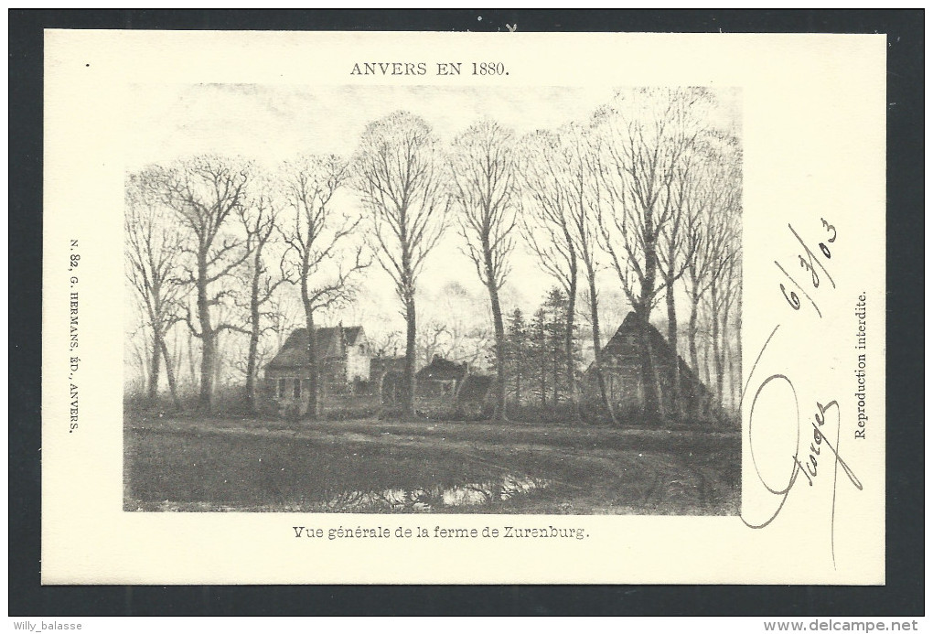 CPA - ANVERS En 1880 - ANTWERPEN - Vue Générale De La Ferme De Zuranburg - G.Herman N° 82    // - Antwerpen