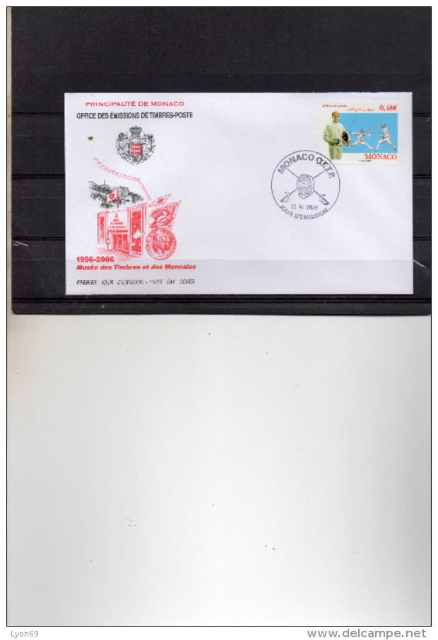 FDC MONACO  SPORTS ESCRIME  TIMBRE   N° YVERT ET TELLIER   2547   2006 - FDC