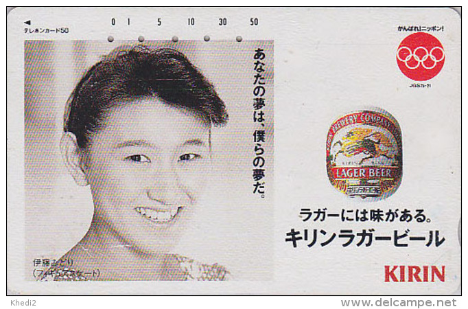 Télécarte JAPON / 110-98355 - BIERE KIRIN & Fille JO - BEER Sport Girl Olympic Games JAPAN Free Phonecard - 744 - Jeux Olympiques