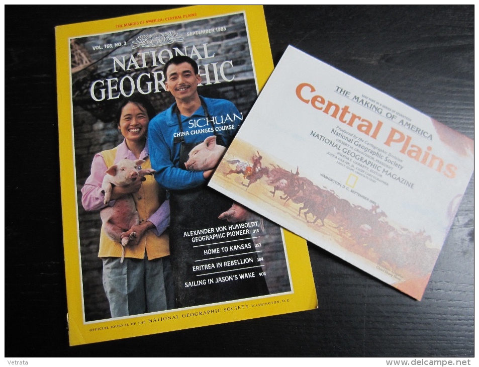 NATIONAL GEOGRAPHIC Vol. 168, N°3, 1985 : Sichuan (avec La Carte "the Making Of America, Central Plains") - Aardrijkskunde