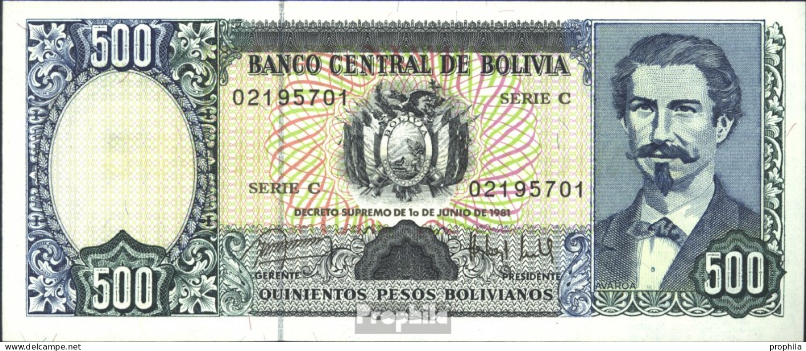 Bolivien Pick-Nr: 166a Bankfrisch 1981 500 Pesos Boliv. - Bolivien