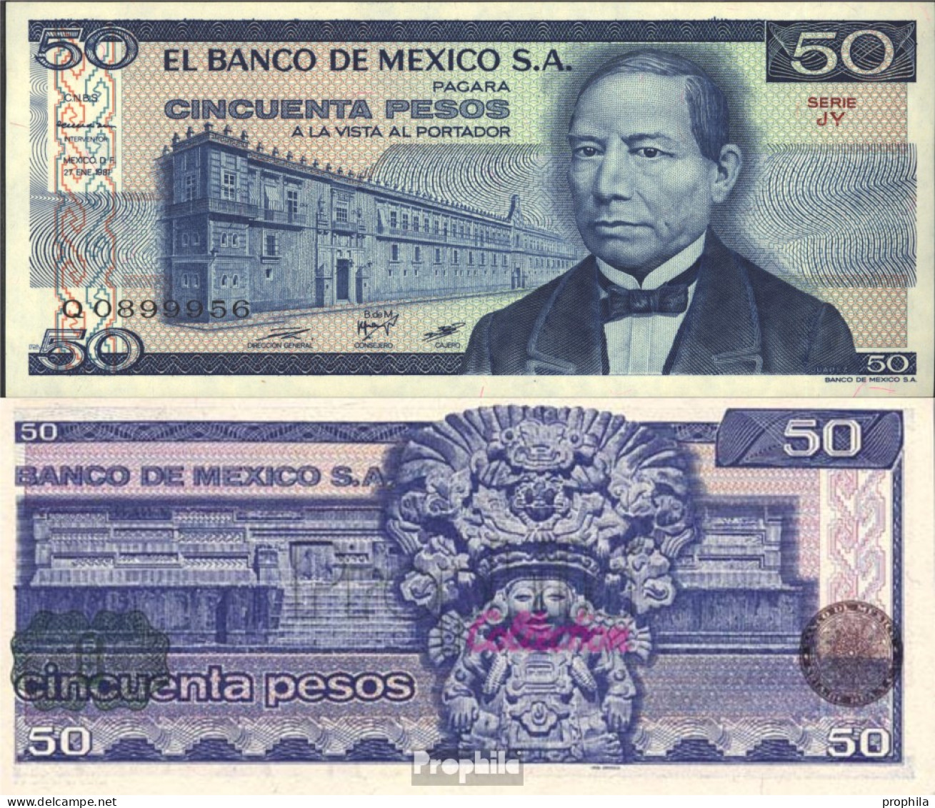 Mexiko Pick-Nr: 73 Bankfrisch 1981 50 Pesos - Mexiko