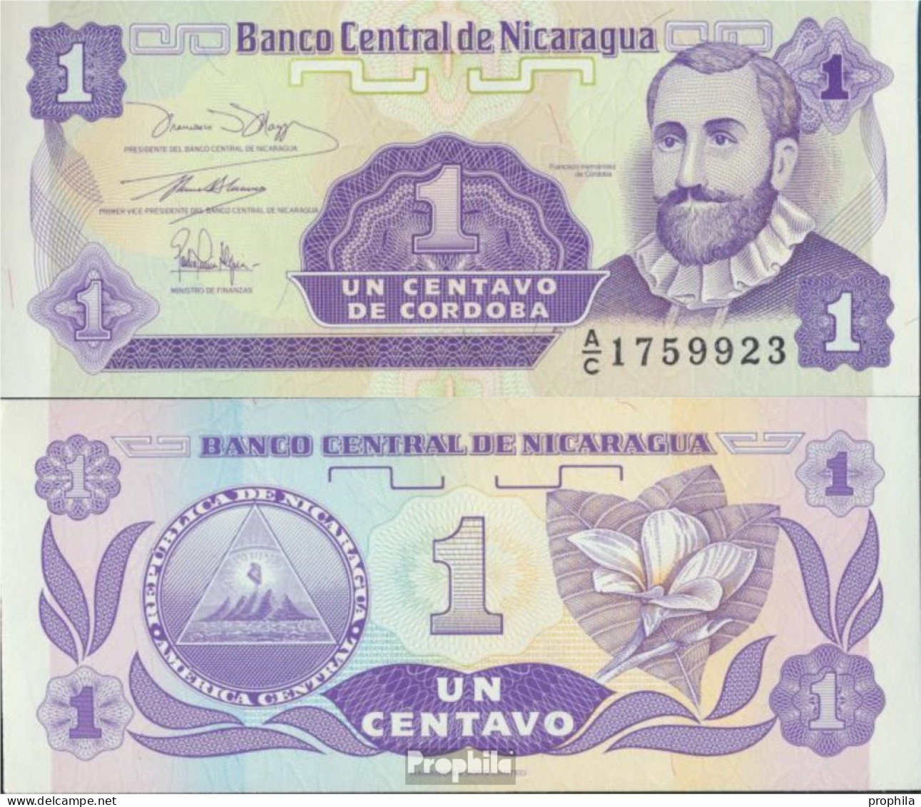 Nicaragua Pick-Nr: 167 Bankfrisch 1991 1 Centavo - Nicaragua