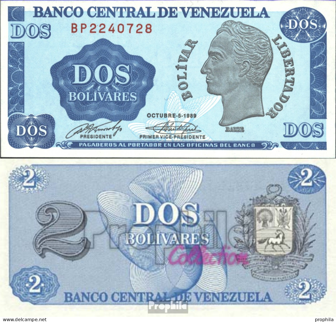 Venezuela Pick-Nr: 69 Bankfrisch 1989 2 Bolivar - Venezuela