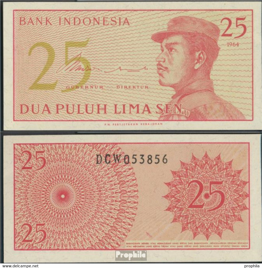 Indonesien Pick-Nr: 93a Bankfrisch 1964 25 Sen - Indonesien