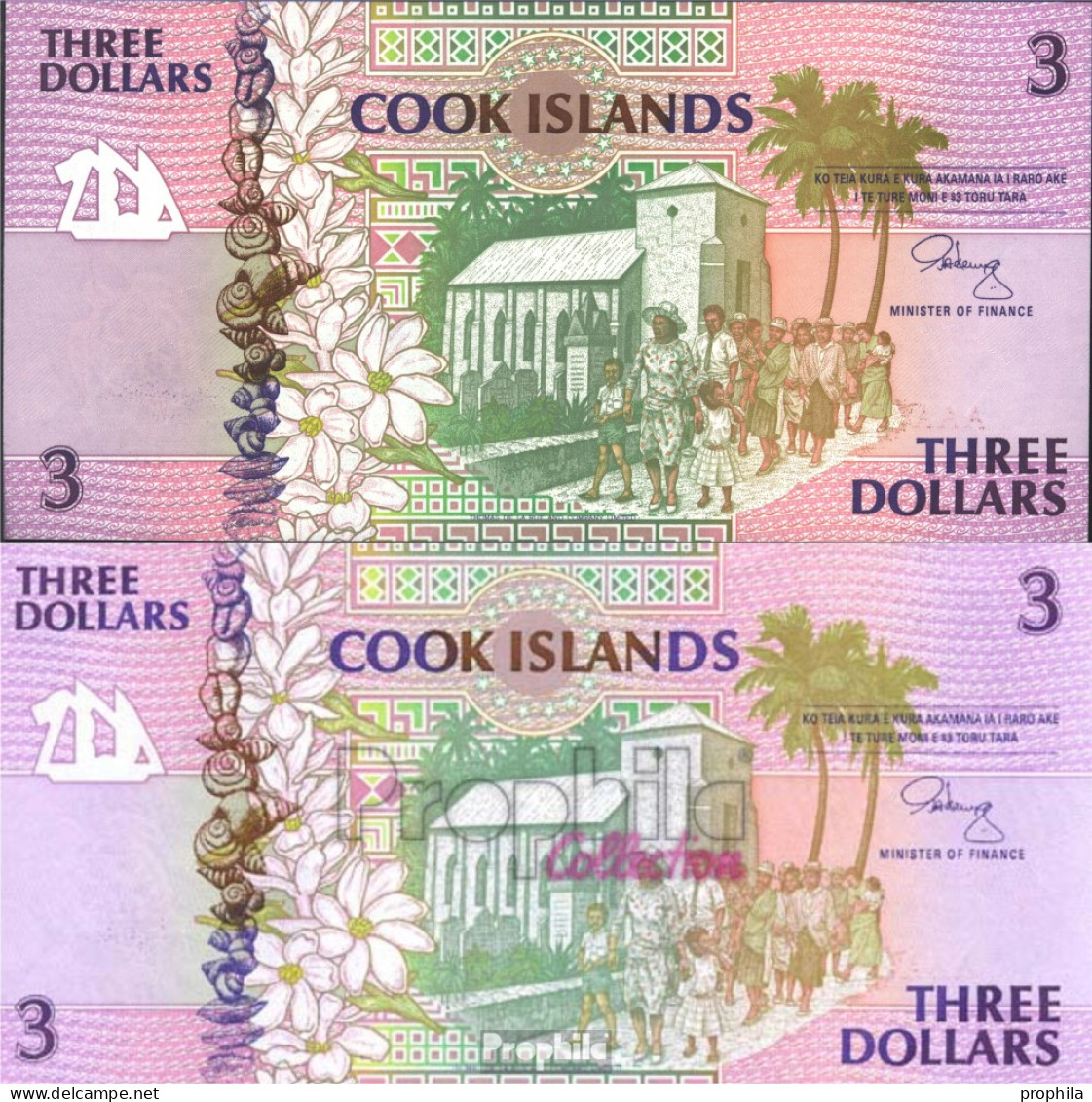 Cookinseln Pick-Nr: 7a Bankfrisch 1992 3 Dollars - Cook