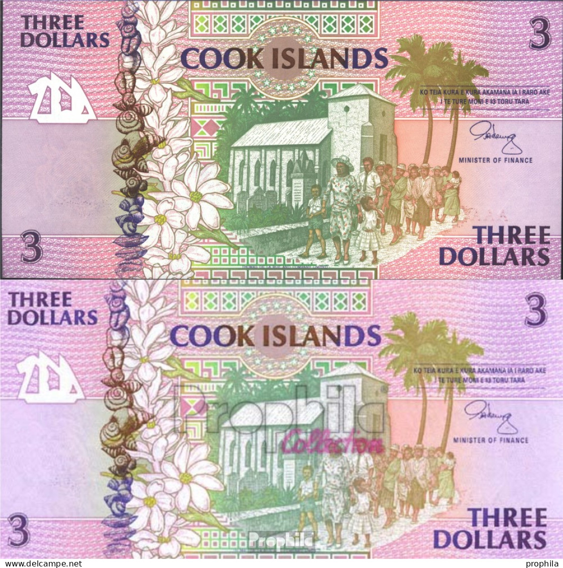 Cookinseln Pick-Nr: 7a Bankfrisch 1992 3 Dollars - Cook Islands