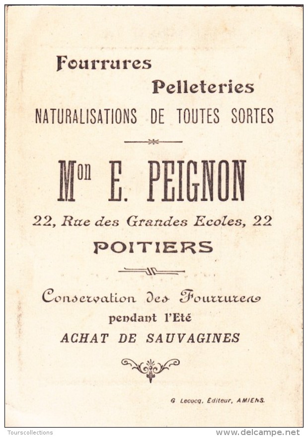 CALENDRIER Miniature Ancien L'Escarpolette De 1913 @ Format  8 X 11,2 Cm PUB Fourrure Pelleterie Peignon Poitiers (86) - Kleinformat : 1901-20