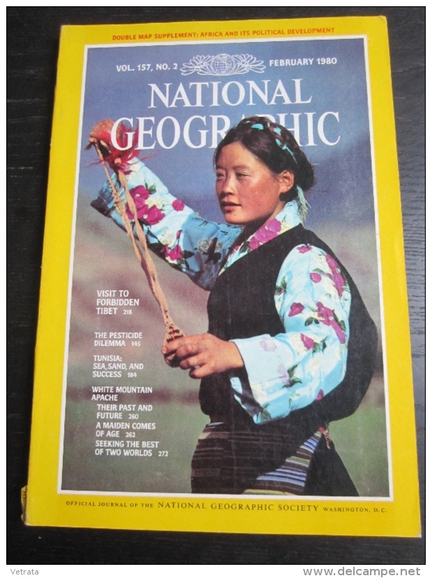 NATIONAL GEOGRAPHIC Vol. 157, N°2 1980 : Tibet - Tunisie - White Mountain Apache (sans La Carte Annoncée) - Géographie