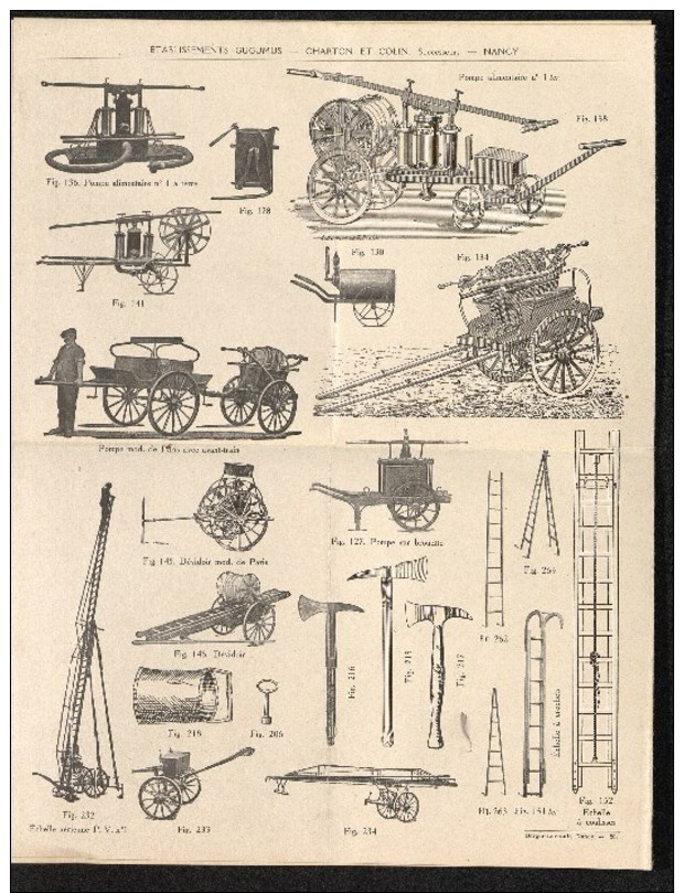 Prospectus - Sapeurs-pompiers – Matériel D'incendie Automobile Et A Bras Tous Systèmes - Nancy - Chaton Et Colin - Firemen