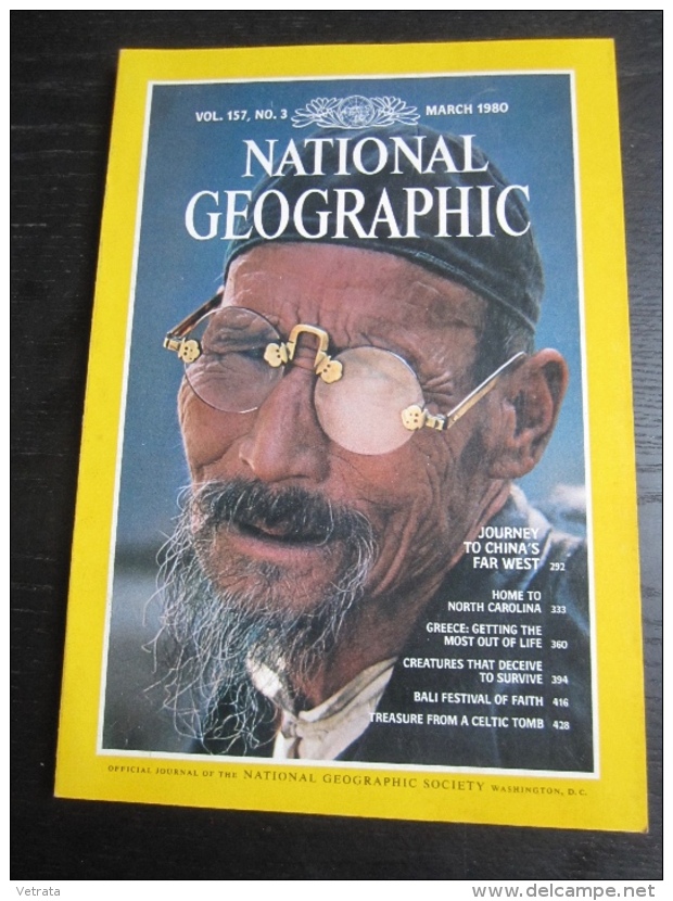 NATIONAL GEOGRAPHIC Vol. 157, N°3 1980 :  Journey To China's Far West - North Carolina - Greece - Geografia