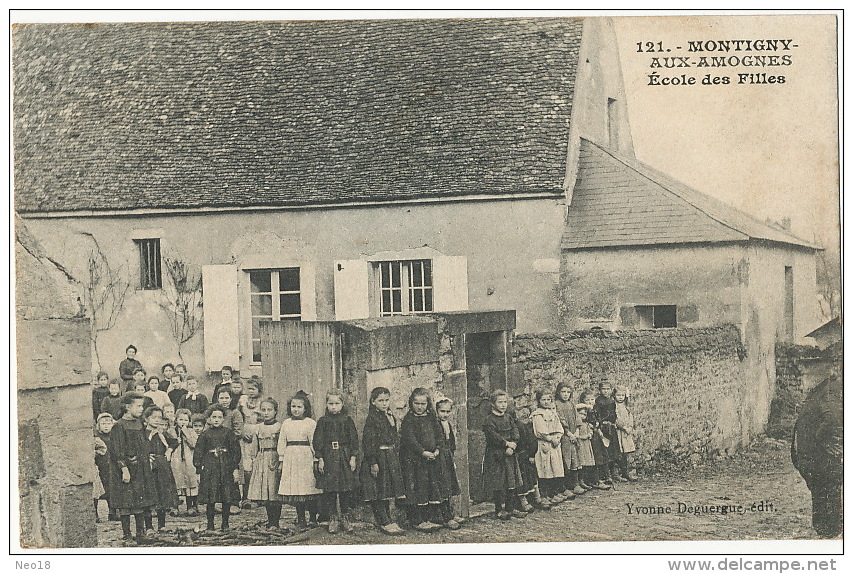 Montigny Aux Amognes Ecole Des Filles Edit Deguergue Eleve Ecrivant à Instituteur M. Moreau à Limon St Benin Azy - Sonstige & Ohne Zuordnung