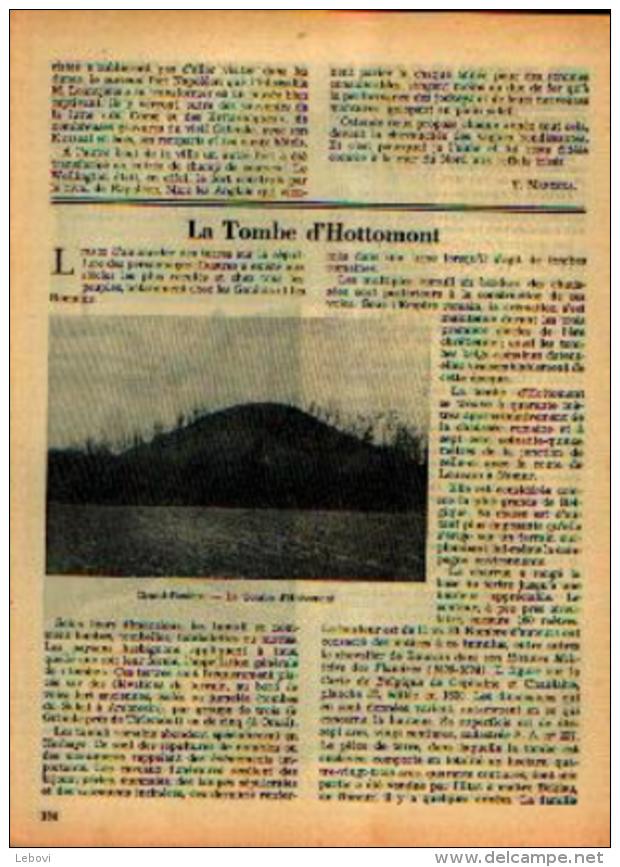 Dans « Bulletin Du Touring Club De Belgique » - 15/06/1938 Article : « La Tombe D’HOTTOMONT» - 1900 - 1949