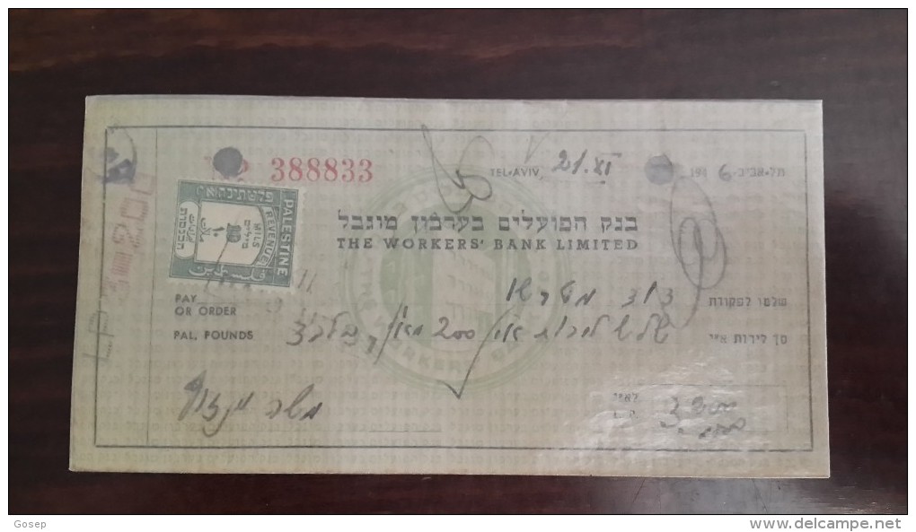 Israel-the Workers Bank Limited-(number Chek-388833)-(3lirot)-1946 - Israel