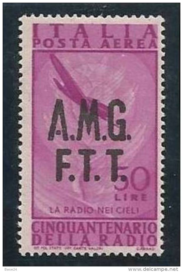1947 Italia Italy Trieste A  AEREA RADIO 50 Lire MNH** - Poste Aérienne