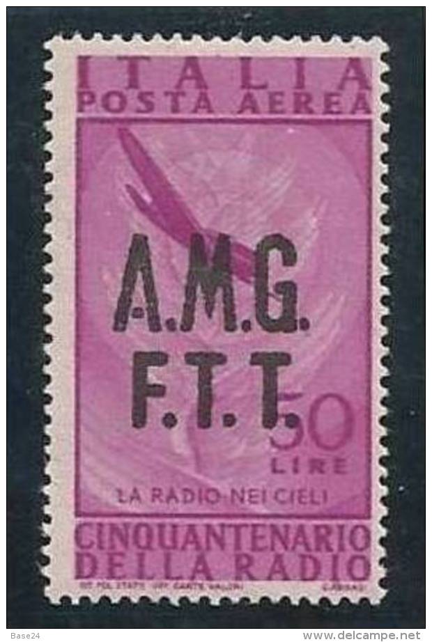 1947 Italia Italy Trieste A  AEREA RADIO 50 Lire MNH** - Luftpost