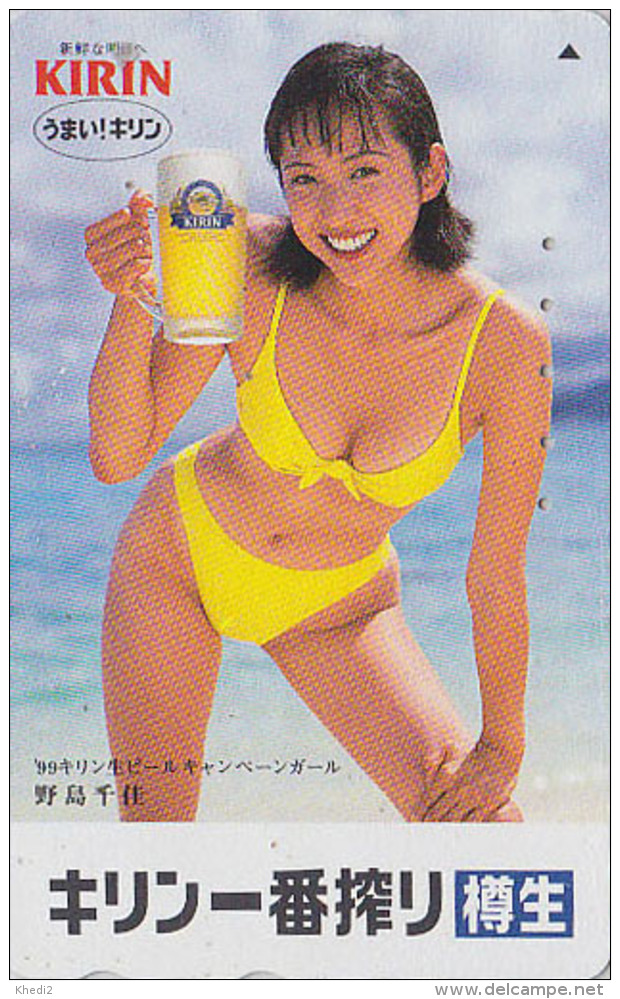 Télécarte Japon - Alcool - BIERE KIRIN & FEMME - BEER & BIKINI GIRL Japan Phonecard - BIER Telefonkarte - CERVEZA - 777 - Alimentation