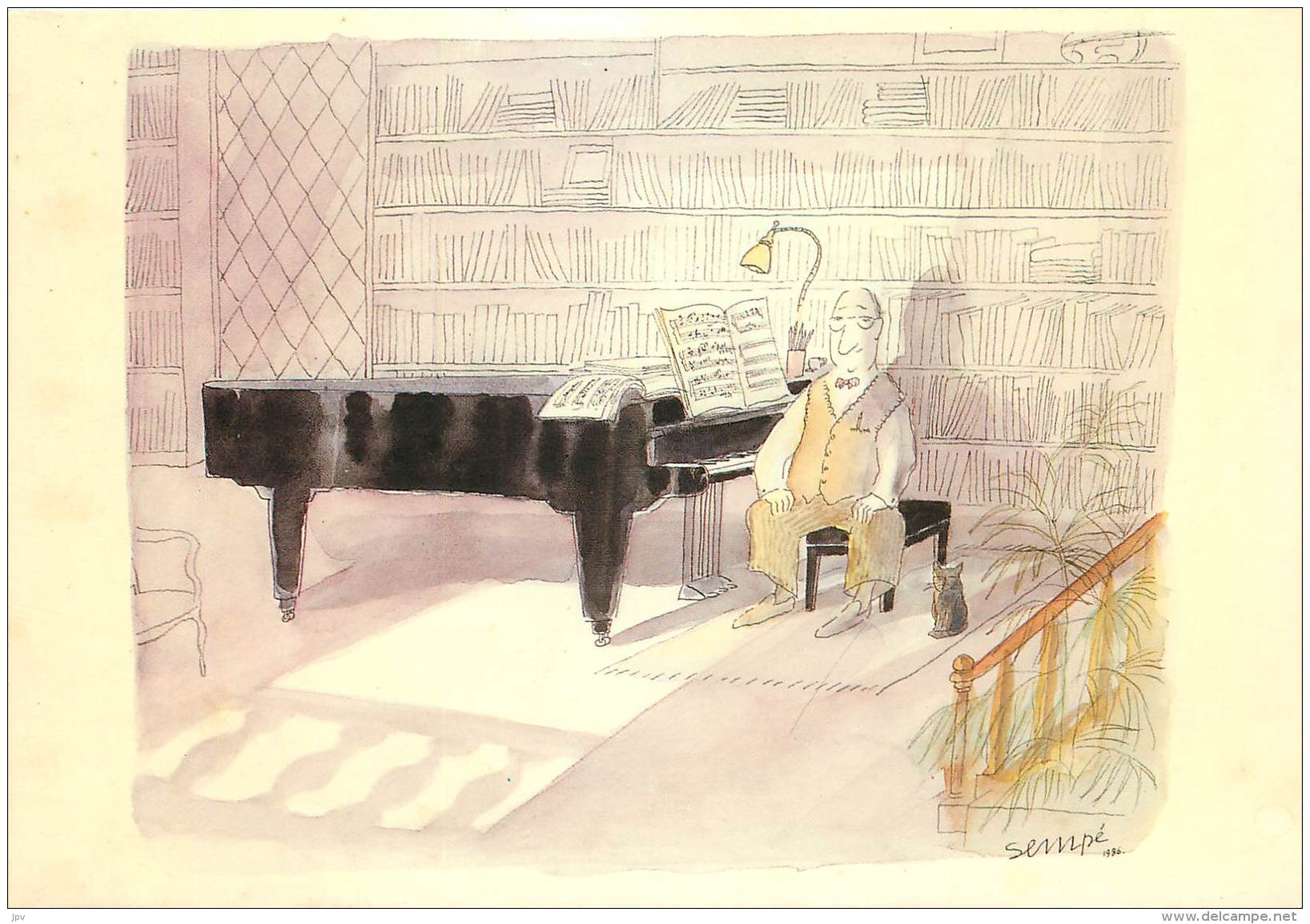 ILLUSTRATEUR . SEMPE . BALAFFROY . 1987 . PIANISTE . - Sempé