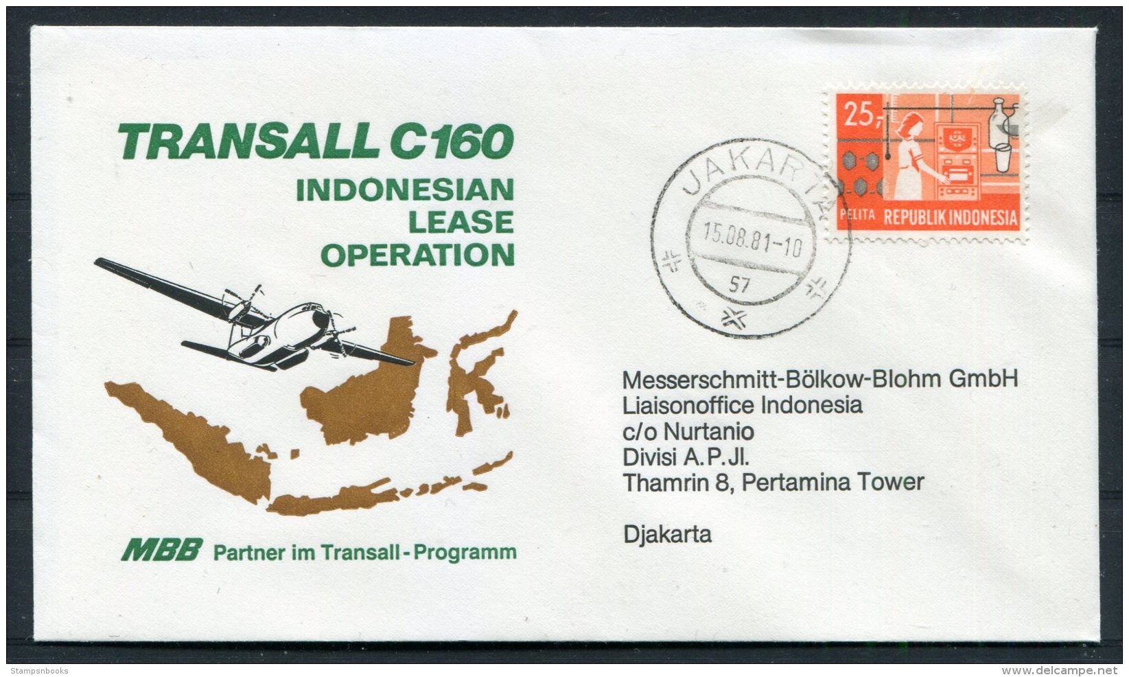 1981 Indonesia MBB Flight Cover - Indonesia