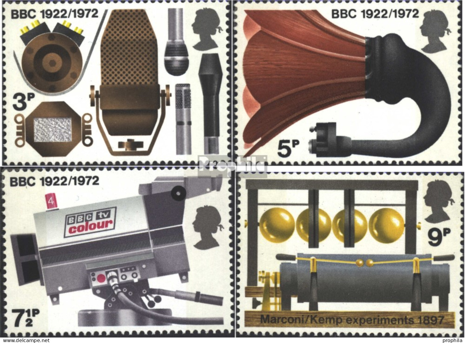 Großbritannien 602-605 (kompl.Ausg.) Postfrisch 1972 Rundfunk - Ungebraucht