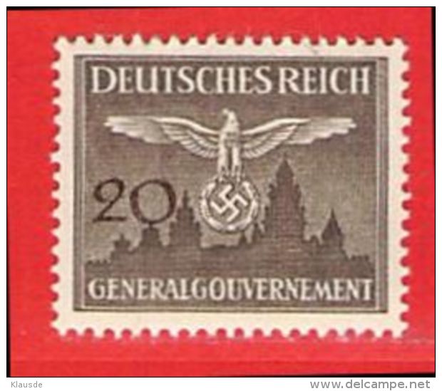 MiNr.30 Xx  Deutschland Besetzungsausgaben II. Weltkrieg Generalgouvernement Dienstmarken - Bezetting 1938-45