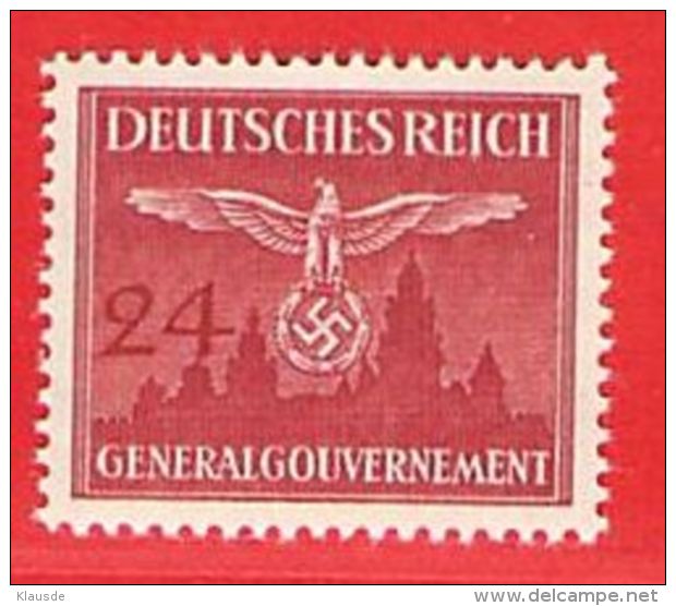 MiNr.31 Xx  Deutschland Besetzungsausgaben II. Weltkrieg Generalgouvernement Dienstmarken - Bezetting 1938-45