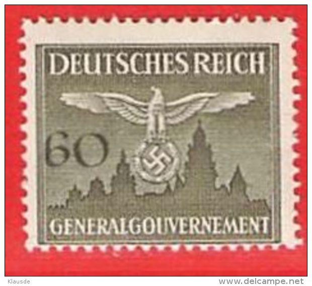 MiNr.34 Xx  Deutschland Besetzungsausgaben II. Weltkrieg Generalgouvernement Dienstmarken - Bezetting 1938-45