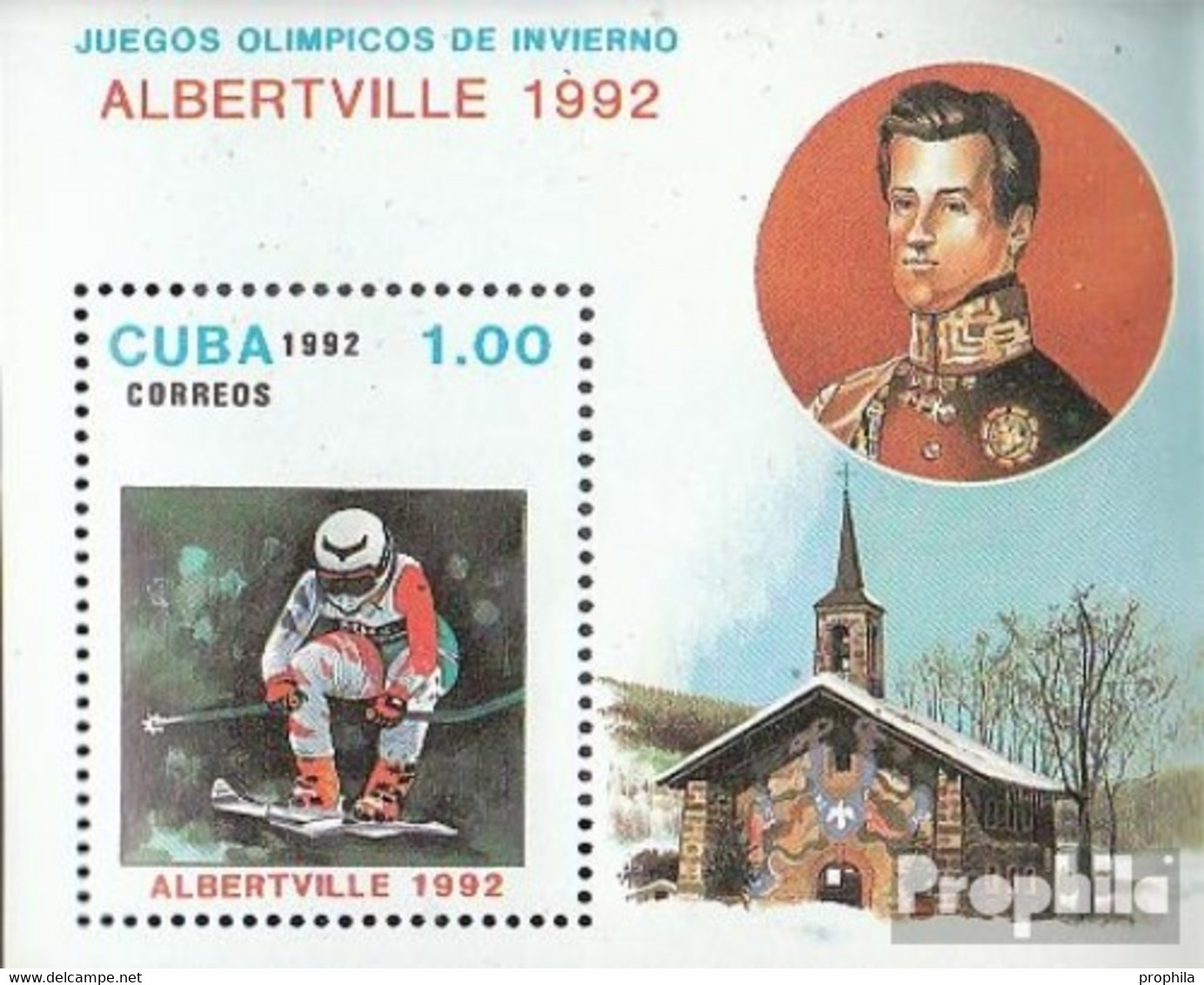 Kuba Block126 (kompl.Ausg.) Postfrisch 1992 Olymp. Winterspiele 92, Albertvill - Unused Stamps