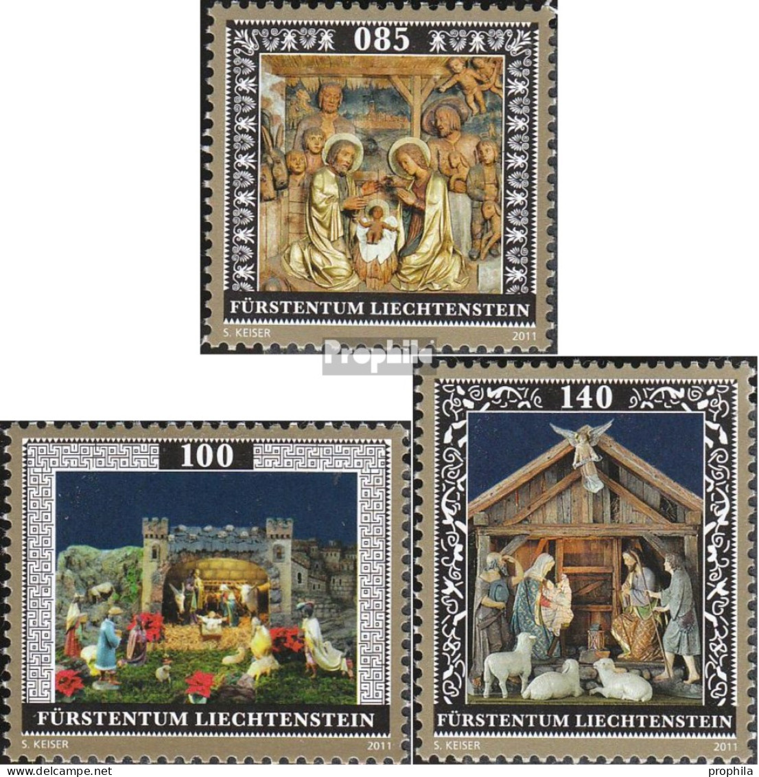 Liechtenstein 1614-1616 (kompl.Ausg.) Postfrisch 2011 Weihnachten - Ungebraucht