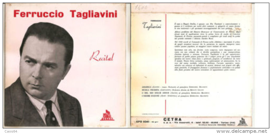 FERRUCCIO TAGLIAVINI RECITAL NM/NM 7" - Opera