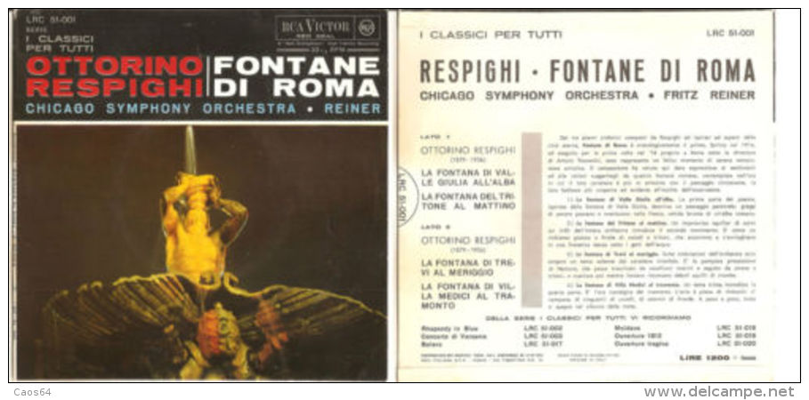 OTTORINO RESPIGHI - FONTANE DI ROMA CHICAGO SIMPHONY ORCHESTRA - REINER NM/NM 7" - Classical