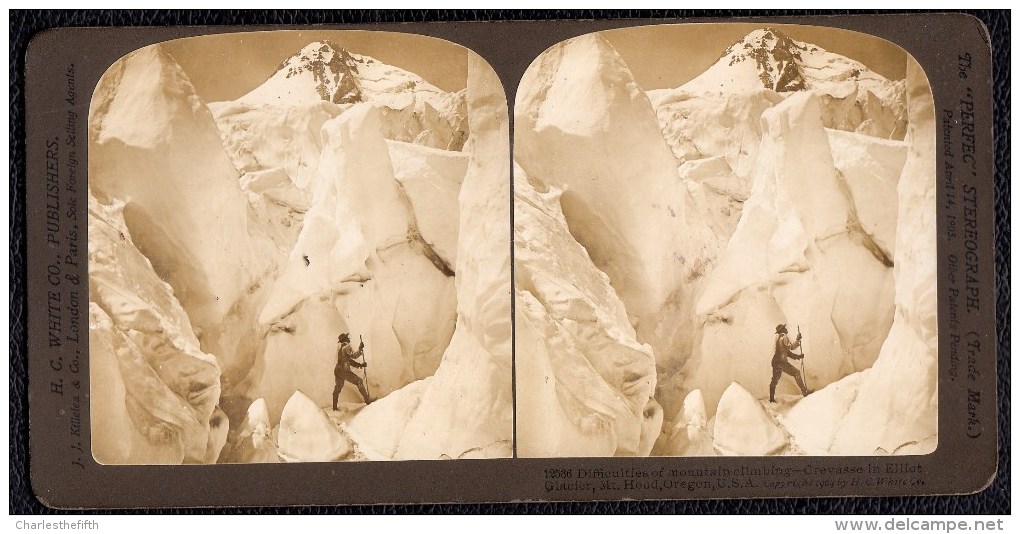 STEREOSCOPIE OREGON USA - ELLIOT GLACIER -  ANIMATED - Mountain Climbing - - Autres & Non Classés