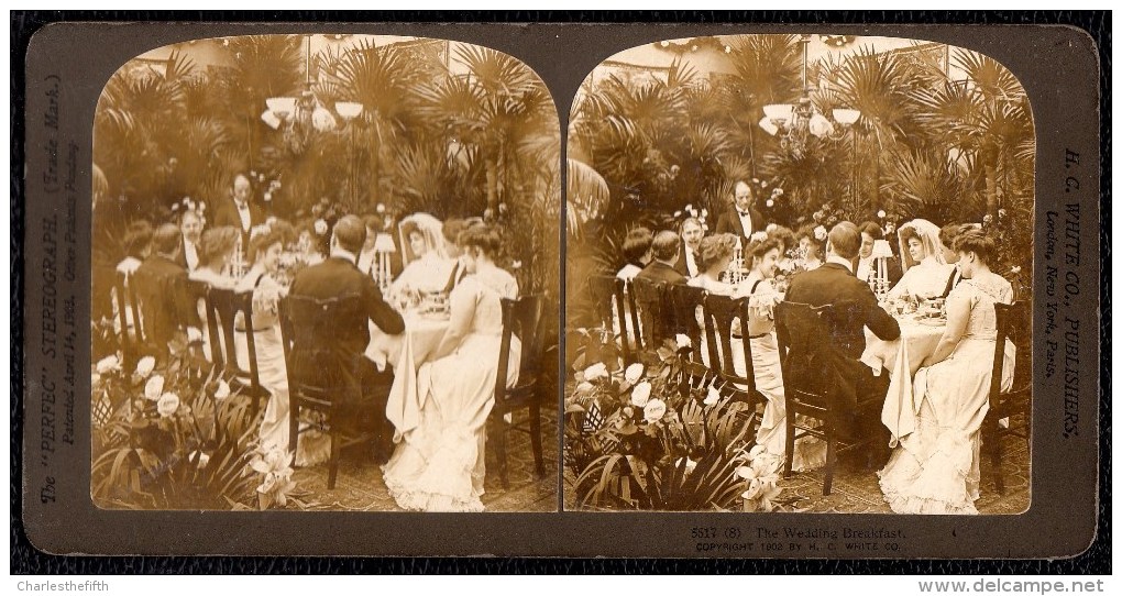 2 X STEREOSCOPIE  MARIAGE - WEDDING - MATRIMONIO - EHE - In Late 1800 !! - Noces