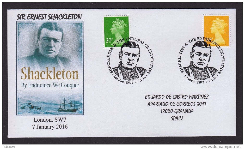 GREAT BRITAIN 2016. SIR ERNEST SHACKLETON. BY ENDURANCE EXPEDITION. ANTARCTICA - Polar Exploradores Y Celebridades