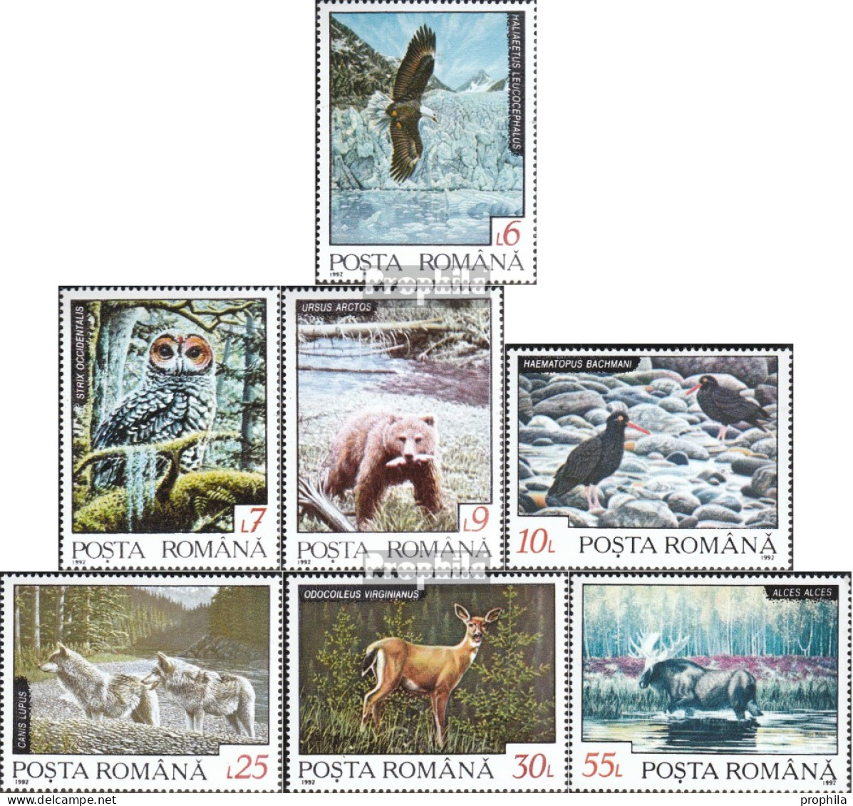 Rumänien 4836-4842 (kompl.Ausg.) Postfrisch 1992 Tiere Der Nord.Region - Ungebraucht