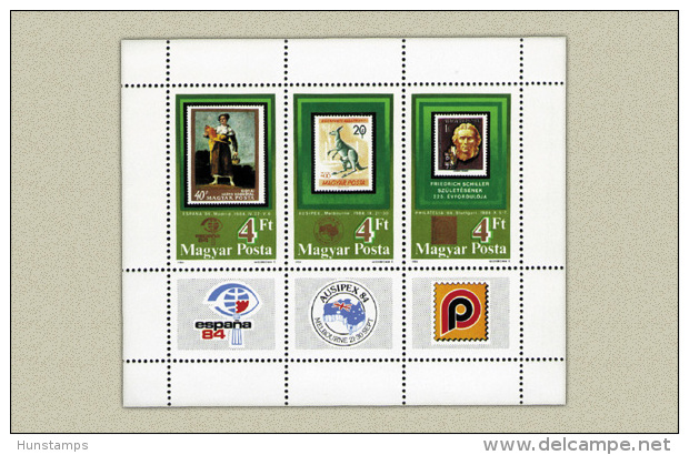 Hungary 1984. Stamp Exhibition Espana Paintings - Animals Sheet MNH (**) Michel: Block 171A / 4 EUR - Ungebraucht