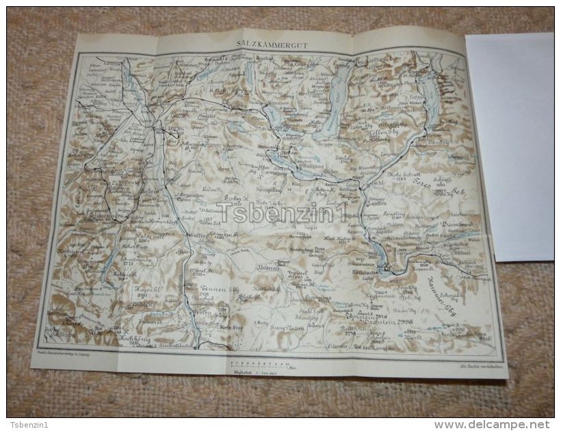 Salzkammergut Map Austria 1914 - Landkarten