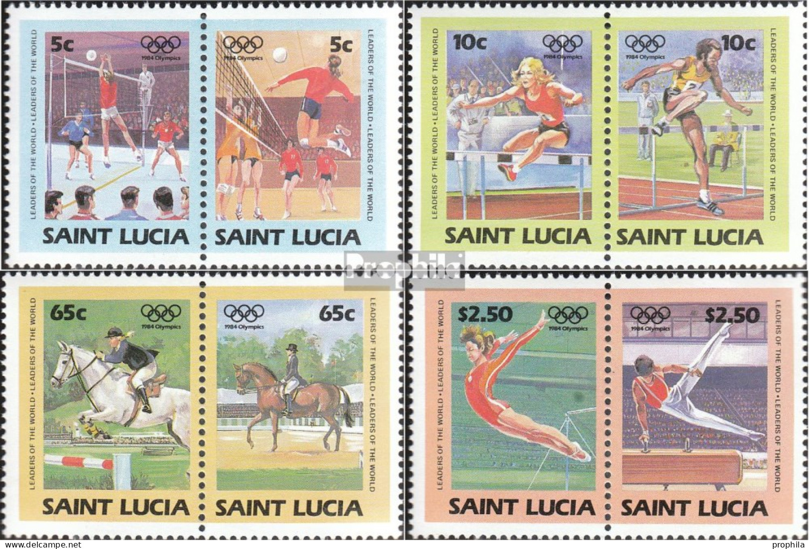 St. Lucia 664-671 Paare (kompl.Ausg.) Postfrisch 1984 Olympische Sommerspiele 84 - St.Lucia (1979-...)