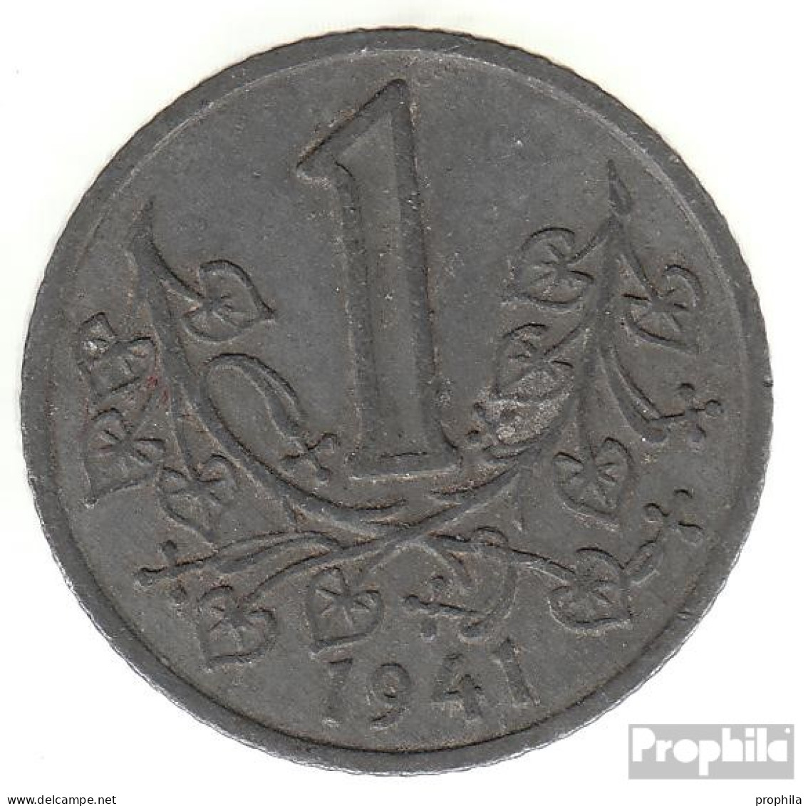 Böhmen Und Mähren Jägernr: 623 1942 Sehr Schön Zink Sehr Schön 1942 1 Krone Wappenlöwe - Military Coin Minting - WWII