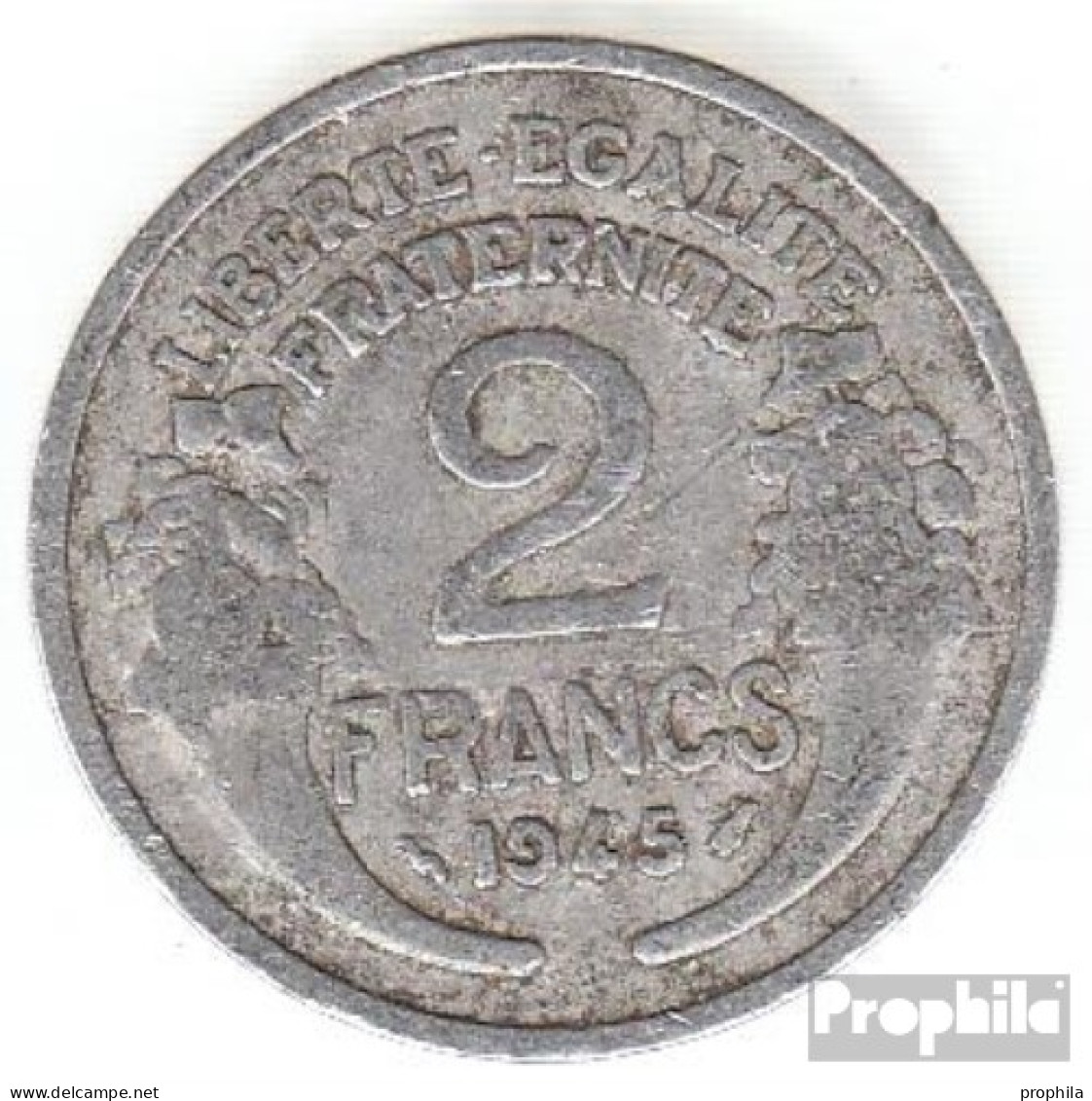 Frankreich KM-Nr. : 886 1944 Sehr Schön Aluminium Sehr Schön 1944 2 Francs Laureate - Sonstige & Ohne Zuordnung