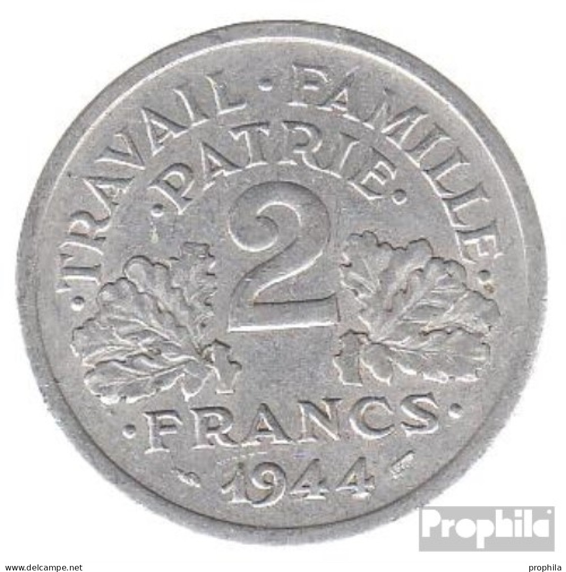 Frankreich KM-Nr. : 904 1944 C Sehr Schön Aluminium Sehr Schön 1944 2 Francs Doppelaxt - Sonstige & Ohne Zuordnung