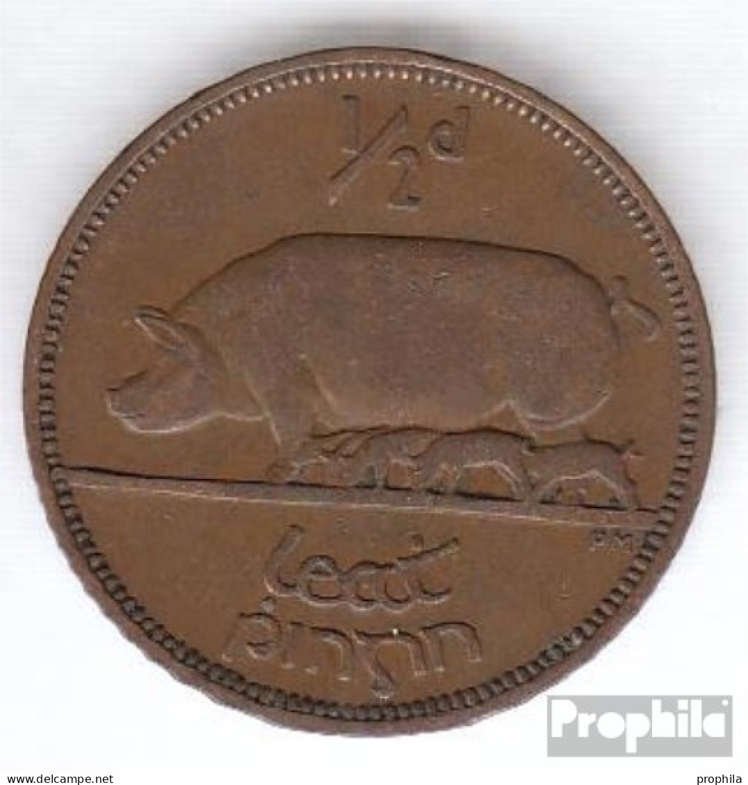 Irland 2 1935 Vorzüglich Bronze Vorzüglich 1935 1/2 Penny Sau Mit Ferkeln - Irland