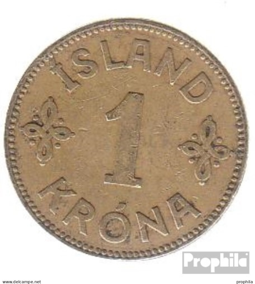 Island KM-Nr. : 3 1940 NGJ Sehr Schön Aluminium-Bronze Sehr Schön 1940 1 Krona Gekröntes Wappen - Island