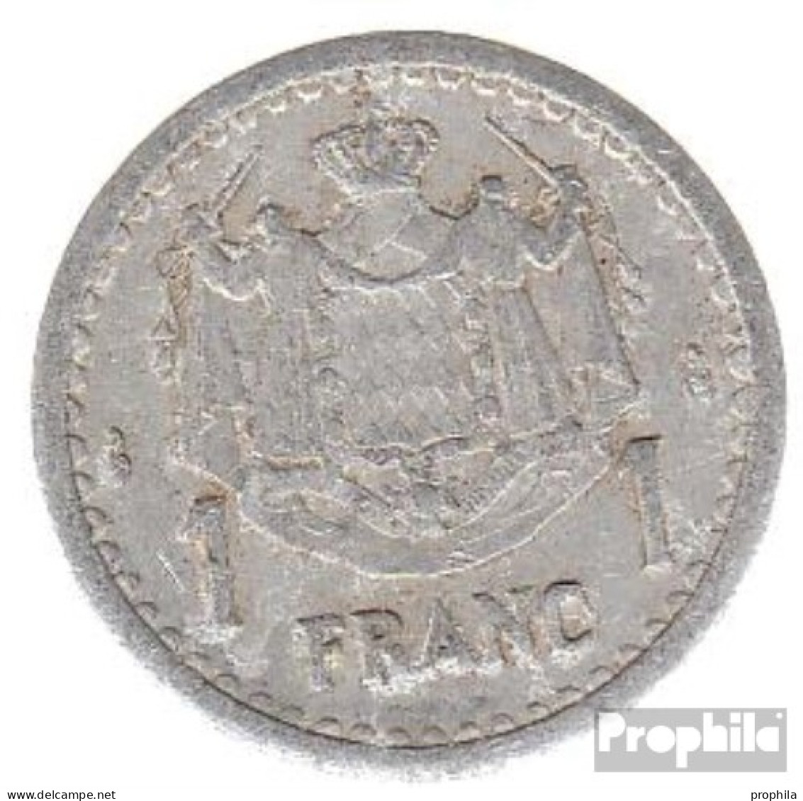 Monaco KM-Nr. : 120 1943 Vorzüglich Aluminium Vorzüglich 1943 1 Franc Louis II. - 1922-1949 Louis II