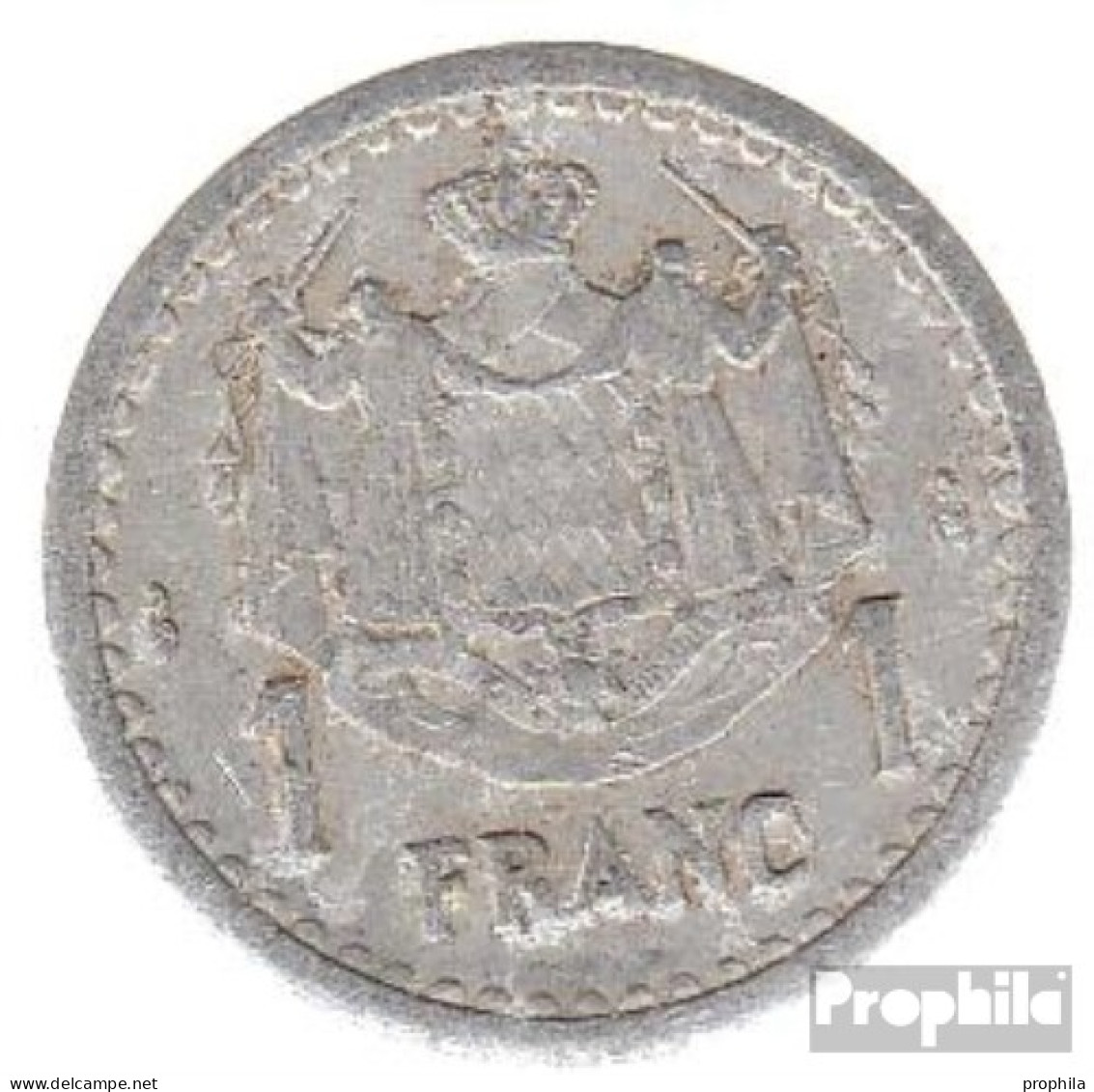 Monaco KM-Nr. : 120 1943 Vorzüglich Aluminium Vorzüglich 1943 1 Franc Louis II. - 1922-1949 Louis II.