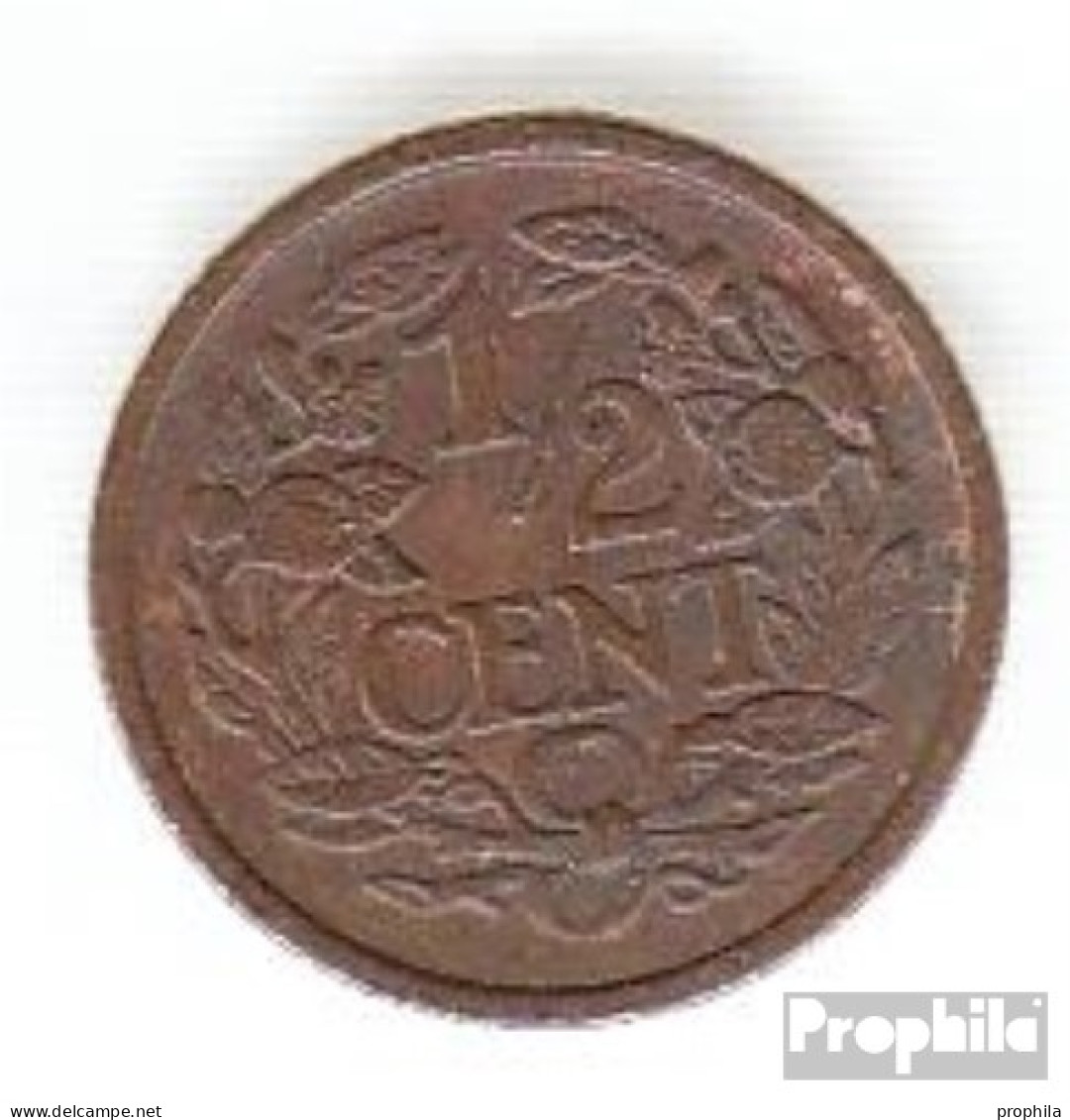 Niederlande KM-Nr. : 138 1937 Vorzüglich Bronze Vorzüglich 1937 1/2 Cent Gekrönter Löwe - 0.5 Cent