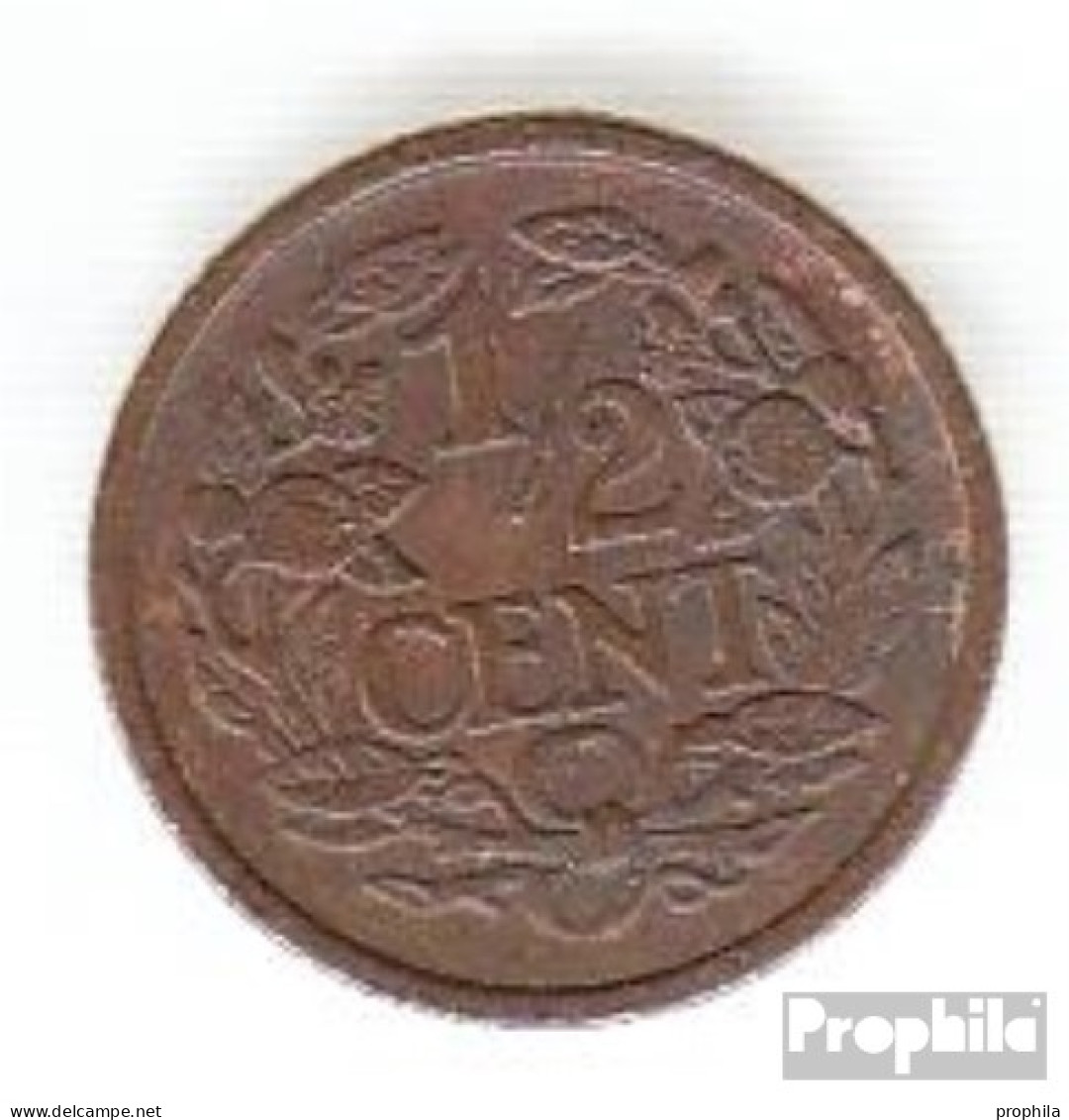 Niederlande KM-Nr. : 138 1938 Vorzüglich Bronze Vorzüglich 1938 1/2 Cent Gekrönter Löwe - 0.5 Cent